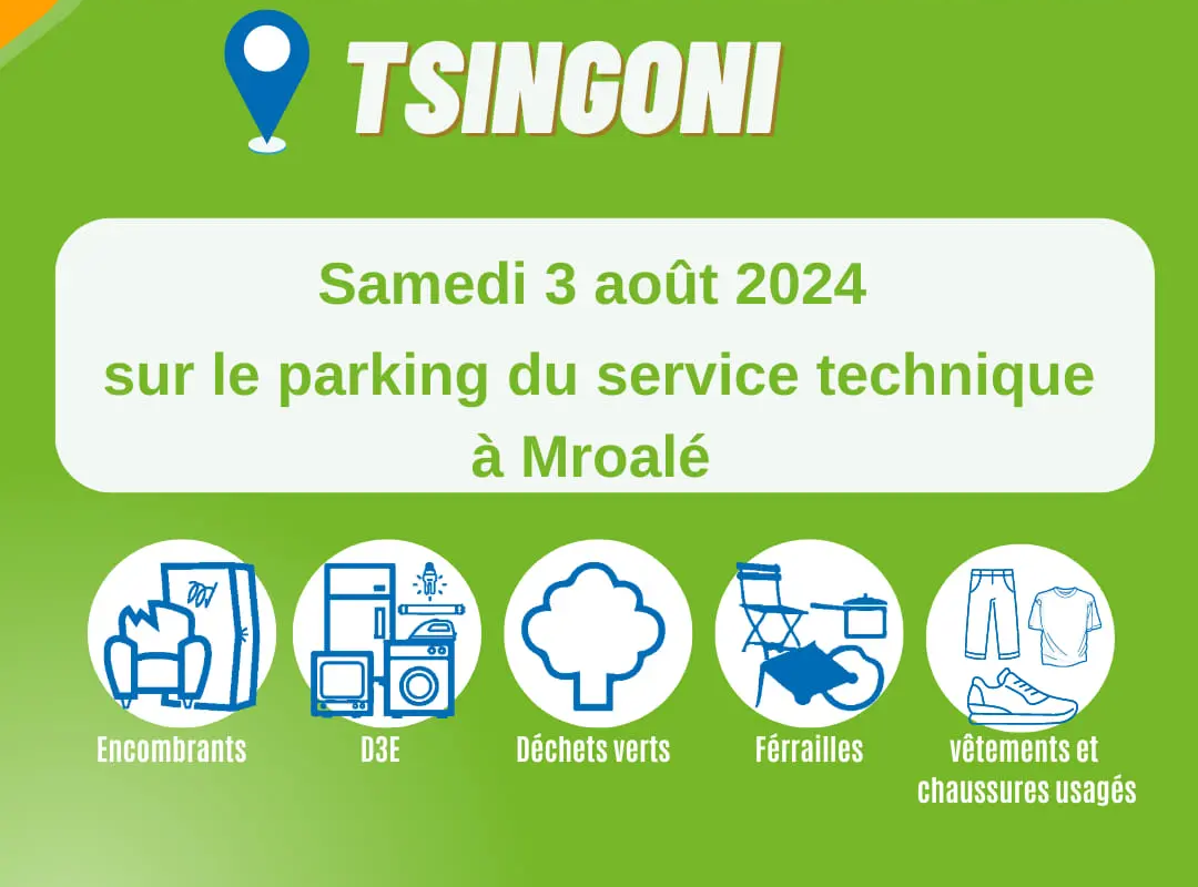 Samedi 3 août : La déchèterie mobile sera présente à Tsingoni