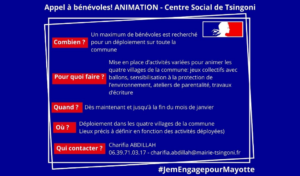 Appel à bénévole à Tsingoni | Je m'engage pour Mayotte